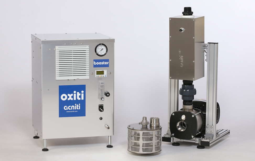 acniti turbiti nanobubbles 747 pump skid set with oxygen concentrator and self cleaning inlet filter