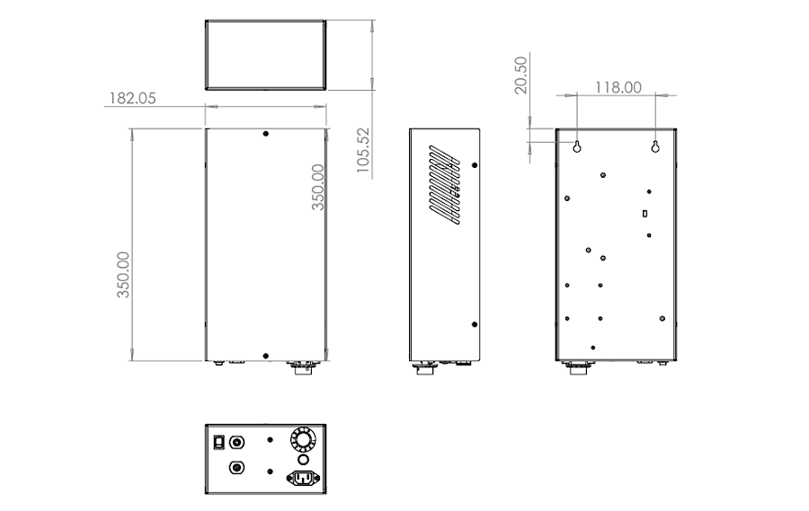 Ozongenerator 1-Gramm-Ma&szlig;zeichnung in mm